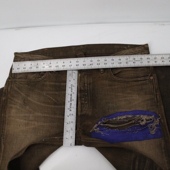Ralph Lauren RRL jeans mens 36 40x37 destroyed brown patch button fly‎ selvedge - Picture 10 of 16